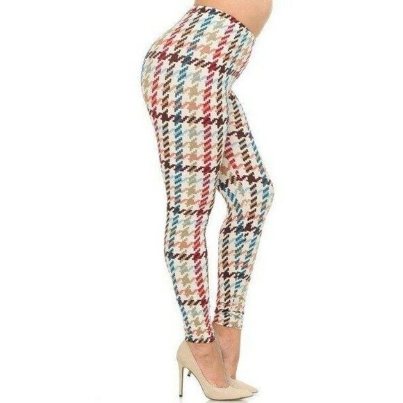 Reg One‎ Size Womens Soft Earth Tone Pixel Zags Leggings - Picture 5 of 9